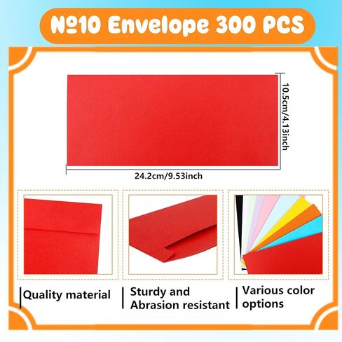 300 حزمة من المظاريف اللاصقة الملونة للأعمال، المظاريف القياسية ذات الختم الذاتي لبيانات الشيكات المكتبية والفواتير البريدية لرسائل الأعمال in Kuwait