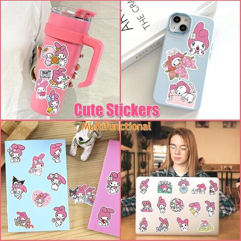 Cute Anime Storage Bag Cartoon Stuff for Girls Women, Large Capacity Waterproof PU Makeup Cosmetic Toiletry Bag Accessories with Mirror,Bracelet,Keychain,Stickers Back to School Supplies in Saudi Arabia