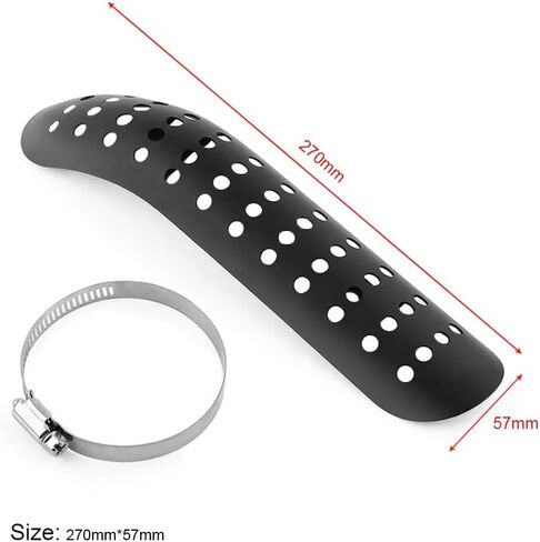 VGEBY Motorcycle Heat , Universal Motorcycle Exhuast Head Cover Curved Hole Insulation Muffler Cover Guard (Color : Black) System Supplies Motorcycle Heat Black Exhaust Heat in Saudi Arabia