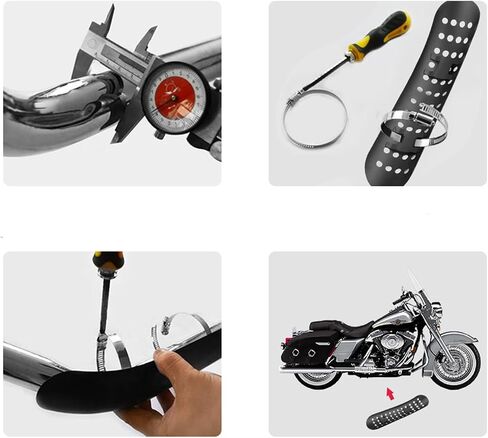 VGEBY Motorcycle Heat , Universal Motorcycle Exhuast Head Cover Curved Hole Insulation Muffler Cover Guard (Color : Black) System Supplies Motorcycle Heat Black Exhaust Heat in Saudi Arabia