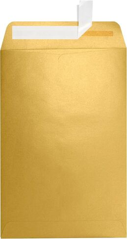 LUXPaper 6 × 9 أظرف مفتوحة النهاية | قشر واضغط | ذهبي ميتاليك | 80 رطل. نص | 50 الكمية in Kuwait