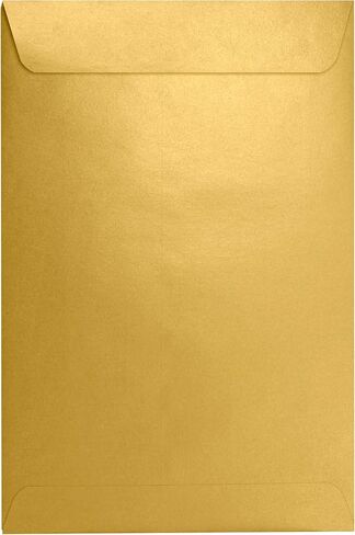 LUXPaper 6 × 9 أظرف مفتوحة النهاية | قشر واضغط | ذهبي ميتاليك | 80 رطل. نص | 50 الكمية in Kuwait