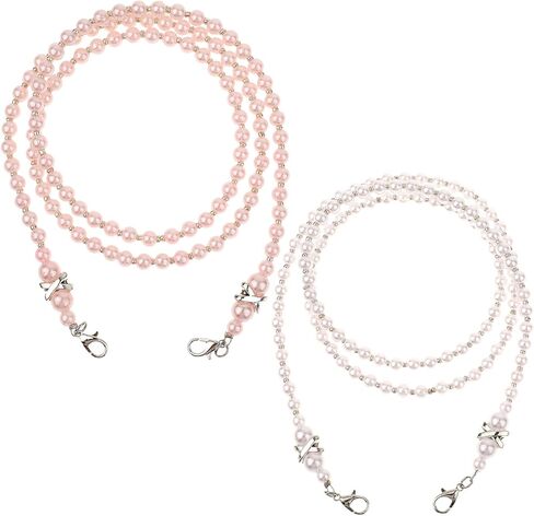 2 قطعة سلسلة النظارات، سلاسل النظارات للنساء لؤلؤة مطرز العين نظارات أصحاب حول الرقبة سلسلة النظارات الأنيقة للنساء سلسلة النظارات سلسلة النظارات الشمسية الأنيقة سلسلة النظارات للنساء أنيقة in Saudi Arabia