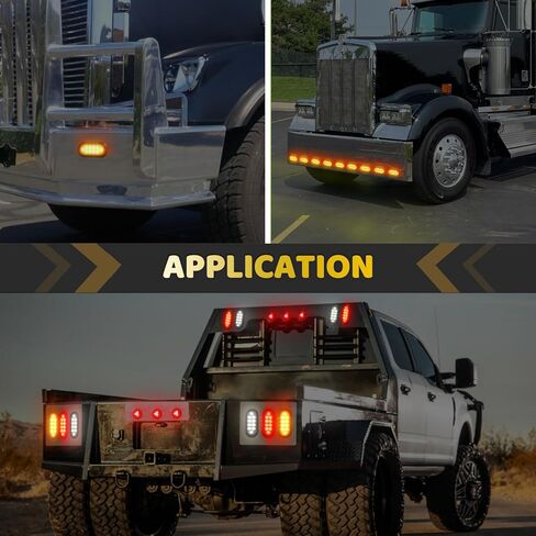2 قطع 6 بوصة بيضاوية LED مقطورة مسطحة بيك اب شاحنة بدوره إشارة وقوف السيارات الذيل ضوء ماركر أضواء العنبر 10 المصابيح ث / حلقة مطاطية مختومة للماء IP67 ل RV / فان، DC 12V in Kuwait