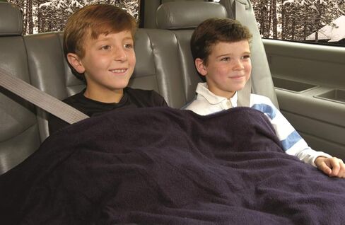 2 - 12-Volt Heated Travel Blanket with Patented Safety Timer by Trillium Worldwide (Navy, 58" x 42") in Kuwait