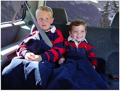 2 - 12-Volt Heated Travel Blanket with Patented Safety Timer by Trillium Worldwide (Navy, 58" x 42") in Kuwait