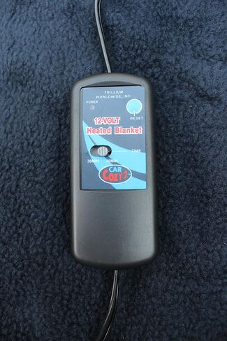 2 - 12-Volt Heated Travel Blanket with Patented Safety Timer by Trillium Worldwide (Navy, 58" x 42") in Kuwait