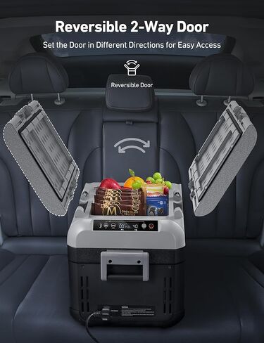 ثلاجة سيارة AstroAI ثنائية المنطقة 12 فولت، تحكم منفصل، فريزر محمول 20 كوارت (18 لتر) ثلاجة تخييم مع باب قابل للعكس في اتجاهين للسيارة، عربة سكن متنقلة، شاحنة، شاحنة صغيرة، قارب للتخييم، السفر، صيد الأسماك في الهواء الطلق in Kuwait