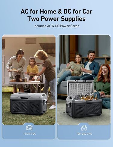 ثلاجة سيارة AstroAI ثنائية المنطقة 12 فولت، تحكم منفصل، فريزر محمول 20 كوارت (18 لتر) ثلاجة تخييم مع باب قابل للعكس في اتجاهين للسيارة، عربة سكن متنقلة، شاحنة، شاحنة صغيرة، قارب للتخييم، السفر، صيد الأسماك في الهواء الطلق in Kuwait