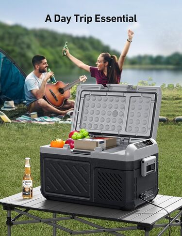 ثلاجة سيارة AstroAI ثنائية المنطقة 12 فولت، تحكم منفصل، فريزر محمول 20 كوارت (18 لتر) ثلاجة تخييم مع باب قابل للعكس في اتجاهين للسيارة، عربة سكن متنقلة، شاحنة، شاحنة صغيرة، قارب للتخييم، السفر، صيد الأسماك في الهواء الطلق in Kuwait