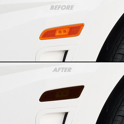 لون دخان الفينيل المقطوع مسبقًا من SlickMod لسيارة Hyundai Sonata Sidemarker 2020-2022 (4. علامة جانبية، 20% دخان داكن) in Kuwait