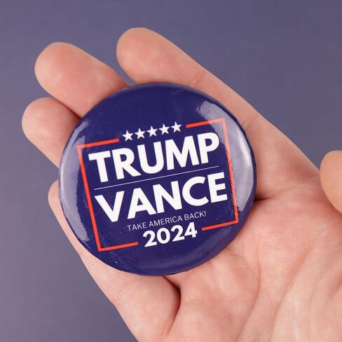 أزرار حملة ترامب فانس 2024، خذ أمريكا مرة أخرى، ملحق دبوس سياسي للمسيرات والتجمعات، 2.25 بوصة (عبوة من 6) in Kuwait