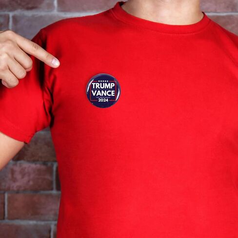 أزرار حملة ترامب فانس 2024، خذ أمريكا مرة أخرى، ملحق دبوس سياسي للمسيرات والتجمعات، 2.25 بوصة (عبوة من 6) in Kuwait