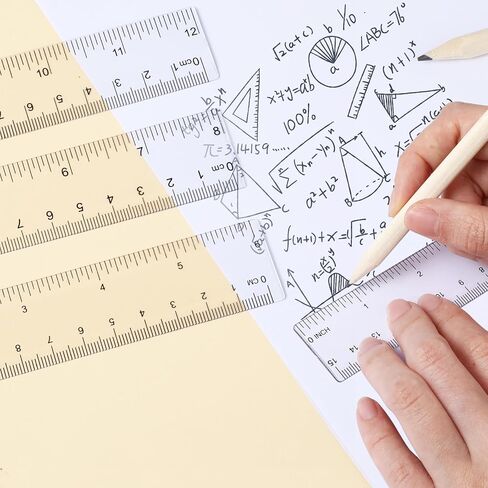 6 Pcs Plastic Ruler 3 Sizes Clear Ruler Almighty Ruler Ruler Set with Inches and Metric Measuring Tools for School Office Students Architects Artists in Saudi Arabia