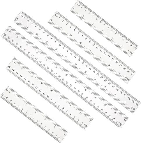 6 Pcs Plastic Ruler 3 Sizes Clear Ruler Almighty Ruler Ruler Set with Inches and Metric Measuring Tools for School Office Students Architects Artists in Saudi Arabia