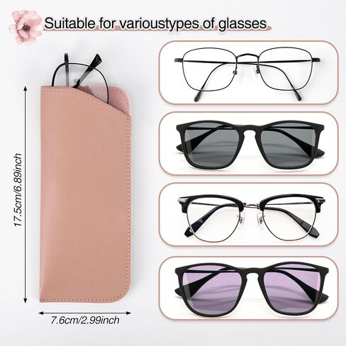 Soft Glasses Cases, Portable Leather Glasses Bag anti-scratch Eyeglass Case Reading Eyeglasses Case for Women Men in Saudi Arabia