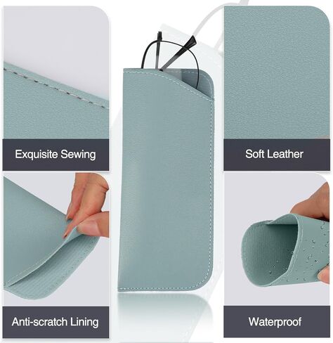Soft Glasses Cases, Portable Leather Glasses Bag anti-scratch Eyeglass Case Reading Eyeglasses Case for Women Men in Saudi Arabia