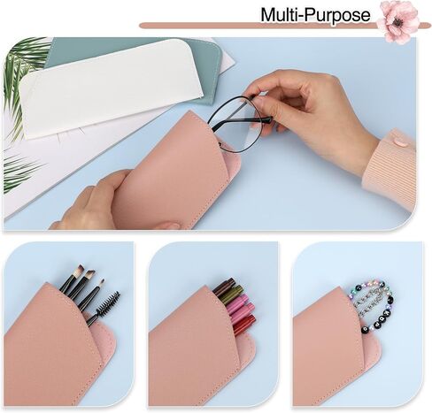 Soft Glasses Cases, Portable Leather Glasses Bag anti-scratch Eyeglass Case Reading Eyeglasses Case for Women Men in Saudi Arabia