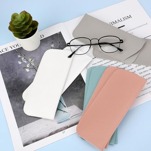 Soft Glasses Cases, Portable Leather Glasses Bag anti-scratch Eyeglass Case Reading Eyeglasses Case for Women Men in Saudi Arabia