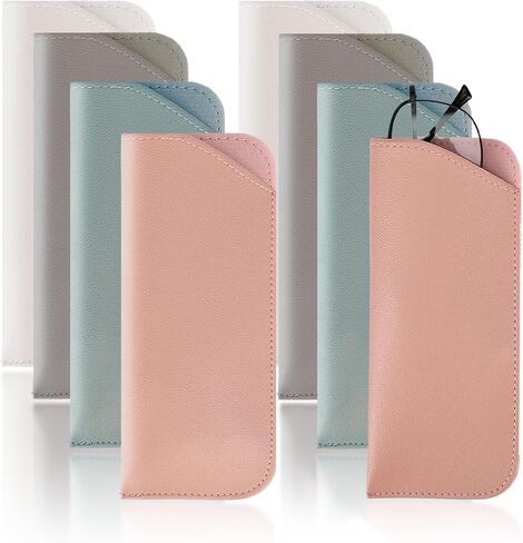 Soft Glasses Cases, Portable Leather Glasses Bag anti-scratch Eyeglass Case Reading Eyeglasses Case for Women Men in Saudi Arabia