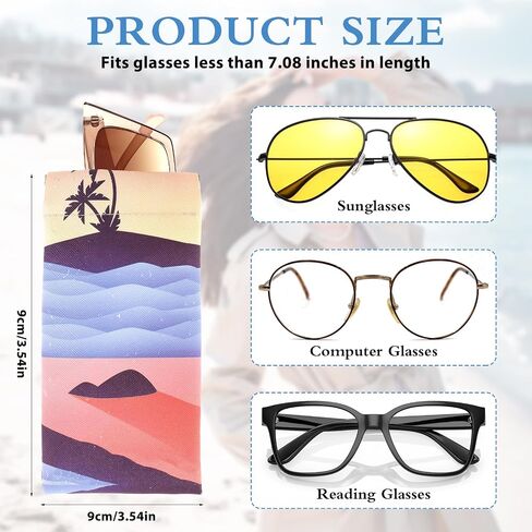 3 PCS Squeeze Leather Glasses Case, Portable Sunglass Pouch Eyeglass Case Soft Sunglasses Organizer for Men Women in Saudi Arabia