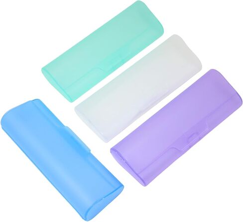 yueton 4PCS Frosted Colored Transparent Glasses Box Presbyopia Glasses Case Sunglass Box Plastic Eyeglass Case for Storage Glasses in Saudi Arabia
