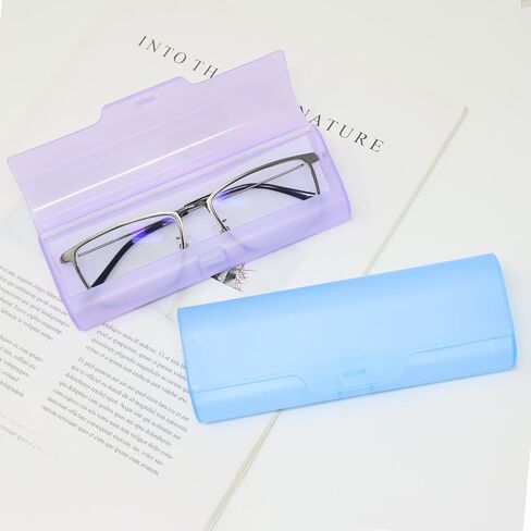 yueton 4PCS Frosted Colored Transparent Glasses Box Presbyopia Glasses Case Sunglass Box Plastic Eyeglass Case for Storage Glasses in Saudi Arabia