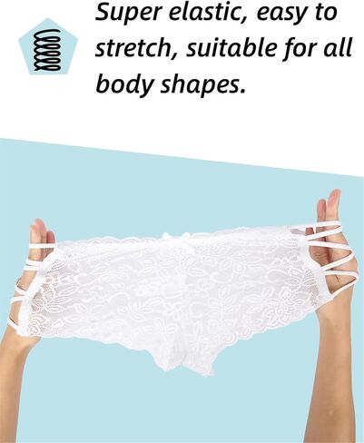 ohyeahlady Womens Lace Boyshort Panties Sexy Tangas Cheeky Lace Panties Lingerie Underwear Briefs in Saudi Arabia