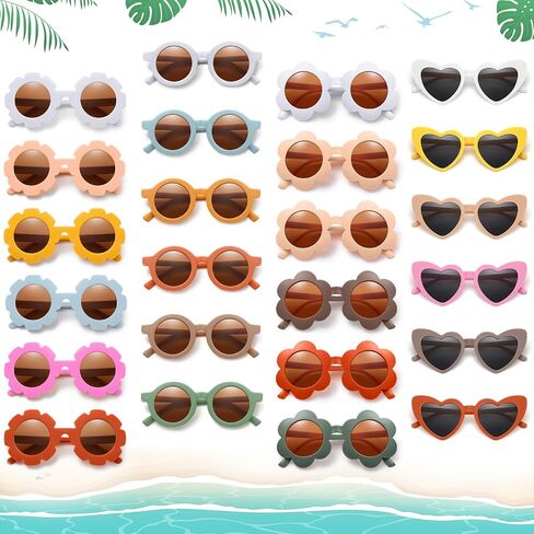 Kids Round Flower Sunglasses Toddler Cute Round Polarized Sunglasses Baby Sunglasses Outdoor UV Protection in Saudi Arabia