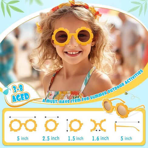 Kids Round Flower Sunglasses Toddler Cute Round Polarized Sunglasses Baby Sunglasses Outdoor UV Protection in Saudi Arabia