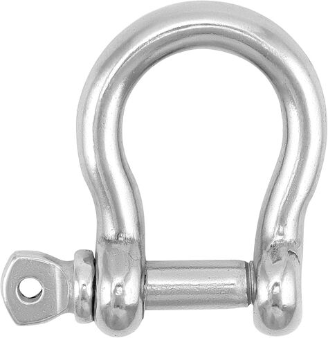 QWORK 1/4" أغلال على شكل حرف D، 20 قطعة 304 من الفولاذ المقاوم للصدأ على شكل قوس، تكبل سلسلة أمان، سلاسل تكبل مرساة شديدة التحمل لرفع الأسلاك من أجل التزوير والقطر والمرساة in Saudi Arabia