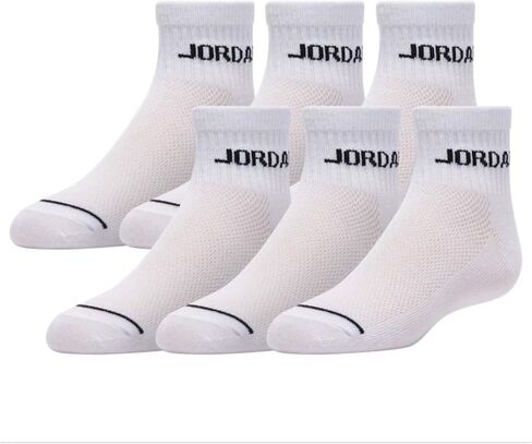 Jordan Jumpman Quarter 6 Pack Socks - Boys' Size 5Y-7Y/9-11 (Sock Size) in Saudi Arabia