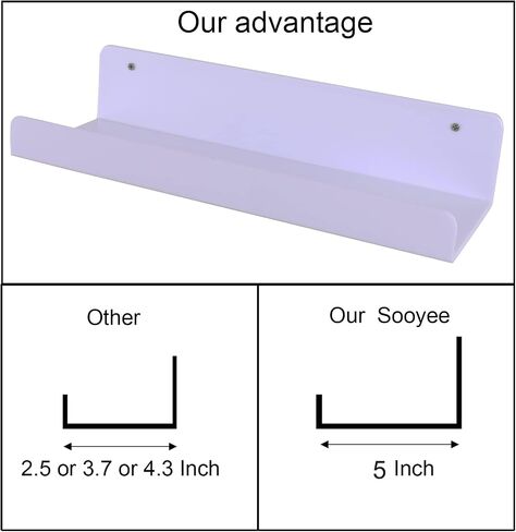 Sooyee 6 Pack Floating Shelves,15 Inch Acrylic Shelves Floating Bookshelf,Funko Pop Display Shelf, Invisible Picture Ledge Wall Mounted Shelves,Clear Shelves in Saudi Arabia