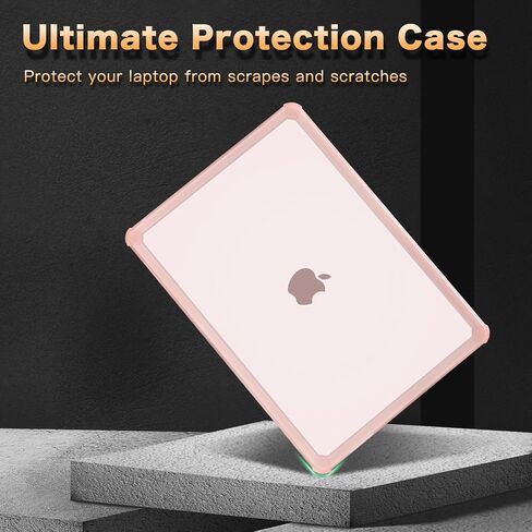 حافظة MOSISO متوافقة مع جهاز MacBook Air 15 بوصة إصدار 2023 2024 M3 A3114 M2 A2941 Touch ID، غطاء صلب من البلاستيك عالي التحمل مضاد للكسر وبصمات الأصابع مع مصد TPU وغطاء لوحة المفاتيح، وردي in Saudi Arabia