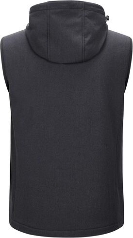 33,000ft Men's Lightweight Softshell Vest Hooded Outerwear Zip Up Fleece Lined Windproof Sleeveless Jacket for Golf Running in Saudi Arabia