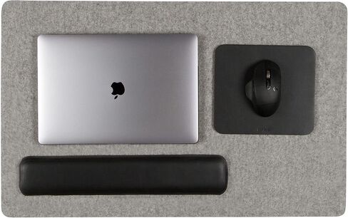 Graf Lantz Mosen Large Merino Wool Felt Desk Pad, Luxury Non-Slip Desk Mat, Blotter for Office and Home, 31W x 19H, Charcoal in Kuwait