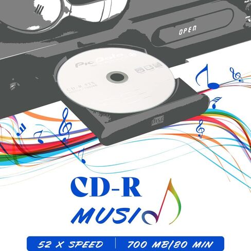 PioData CD-R 52X 700MB Moisture Resistant White Inkjet Printable - 100 Disc Cake Box Spindle in Kuwait