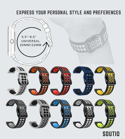 20mm 22mm Quick Release Rubber watch band-Stretchy Soft Breathable Silicone Sport Band for Men Women in Saudi Arabia