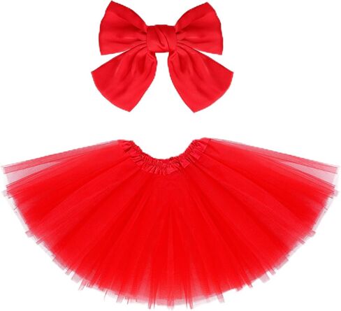 Layered Tulle Tutu Skirt for Girls with Hairbow Ballet Dressing Up Princess Ballet Tutu Skirt Red Tutu Girls in Kuwait