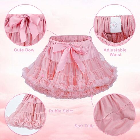 Girls Tutu Dress Layered Tulle Ruffle Skirt Princess Tutu Dance Outfit Party Birthday in Saudi Arabia