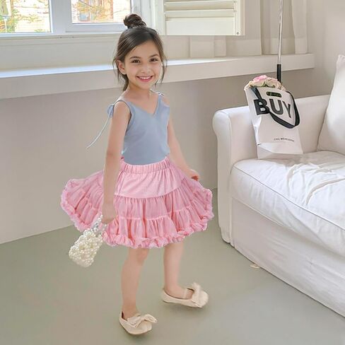 Girls Tutu Dress Layered Tulle Ruffle Skirt Princess Tutu Dance Outfit Party Birthday in Saudi Arabia