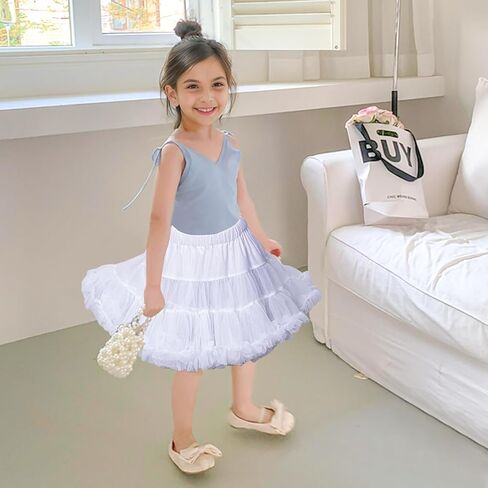 Girls Tutu Dress Layered Tulle Ruffle Skirt Princess Tutu Dance Outfit Party Birthday in Saudi Arabia