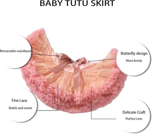 Baby Girls Tutu Skirt,Girls Soft Fluffy Tutu Skirt Ballet Birthday Party Pettiskirt,Baby Girl's Petticoat Skirts 9M-8T in Saudi Arabia