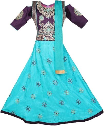 Readymade Ethinic Girls Skirt Top with Embroidery Work in Kuwait