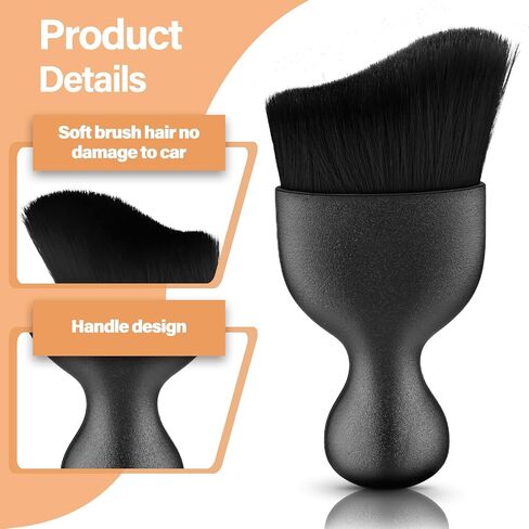 Sibba Auto Interior Dust Brush, Car Detailing Brush, Non-Scratch Cleaning Brush, Universal Car Interior Crevice Brush for Air Vent, Dashboard & Engine Compartment, Leather, Wet and Dry in Saudi Arabia