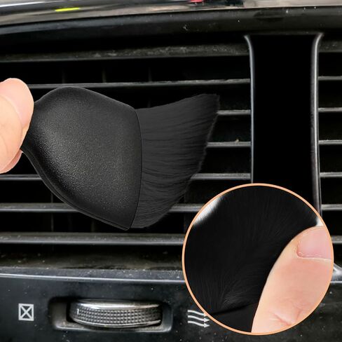 Sibba Auto Interior Dust Brush, Car Detailing Brush, Non-Scratch Cleaning Brush, Universal Car Interior Crevice Brush for Air Vent, Dashboard & Engine Compartment, Leather, Wet and Dry in Saudi Arabia