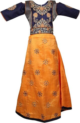 Readymade Ethinic Girls Skirt Top with Embroidery Work in Saudi Arabia