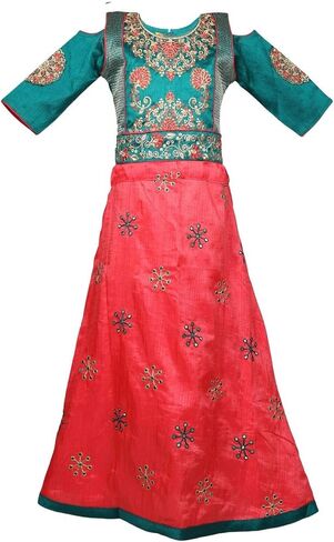 Readymade Ethinic Girls Skirt Top with Embroidery Work in Saudi Arabia