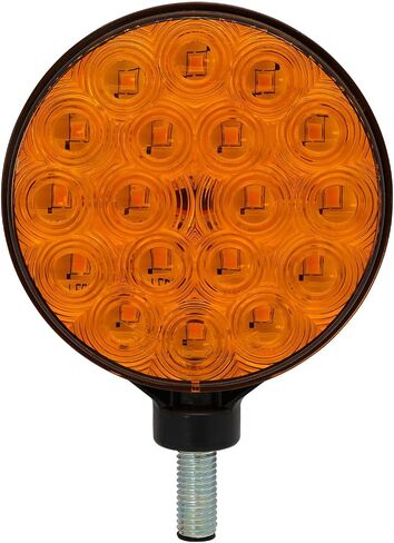 2-Pack 4" Round Dual-Face Amber LED Hazard Warning Lights | 12V Pedestal Mount Flashing Strobe Caution Light for Tractor, Trailer, Truck, RV, Off-Road, Boat & Emergency Vehicles in Saudi Arabia