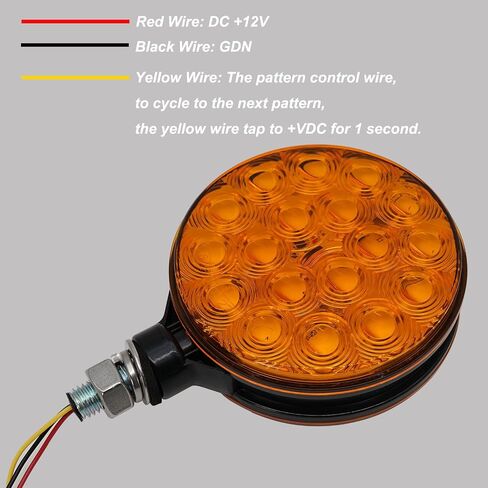 2-Pack 4" Round Dual-Face Amber LED Hazard Warning Lights | 12V Pedestal Mount Flashing Strobe Caution Light for Tractor, Trailer, Truck, RV, Off-Road, Boat & Emergency Vehicles in Saudi Arabia